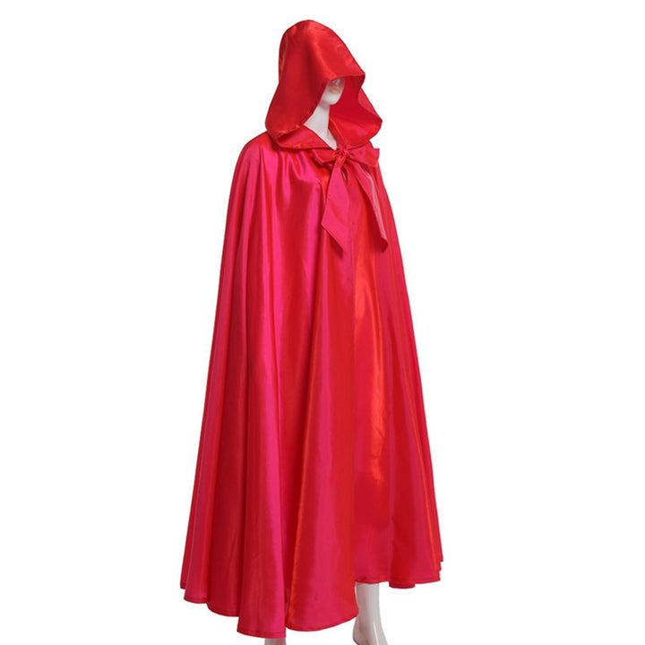 Halloween Cape with Hat Super Soft Solid Color Fine Texture Hooded Cosplay Cloak Halloween Witch Outfit Photography Prop Image 10