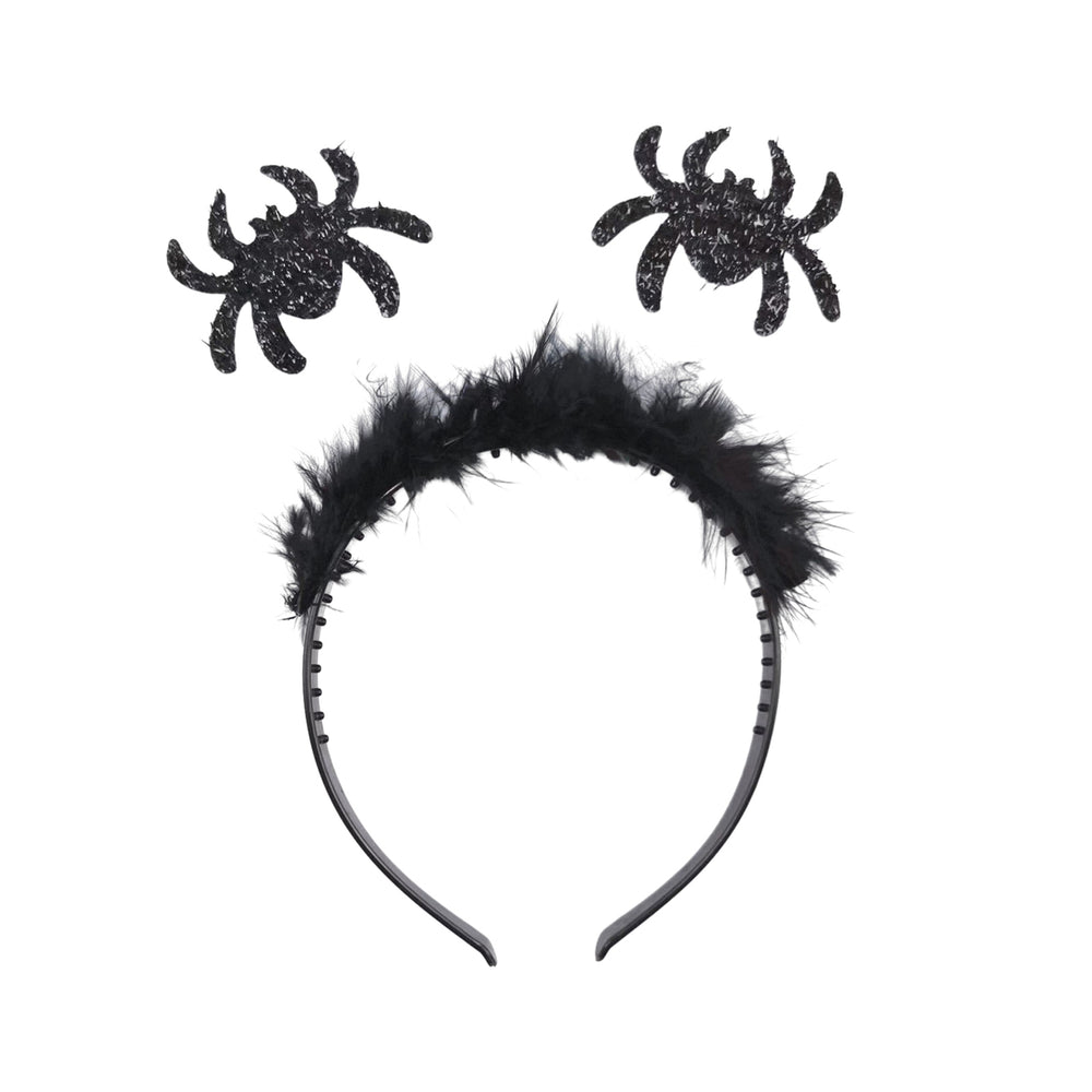 Halloween Headband Spider Web Decor Lace Solid Color Bat Decor Black Anti-slip Halloween Party Head Decor Hair Hoop Image 2