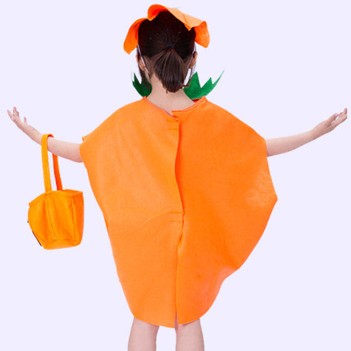 Halloween Pumpkin Costume Kids Halloween Party Cosplay Clothes Cape Hat Candy Bag Unsiex Children Photo Prop Performance Image 10