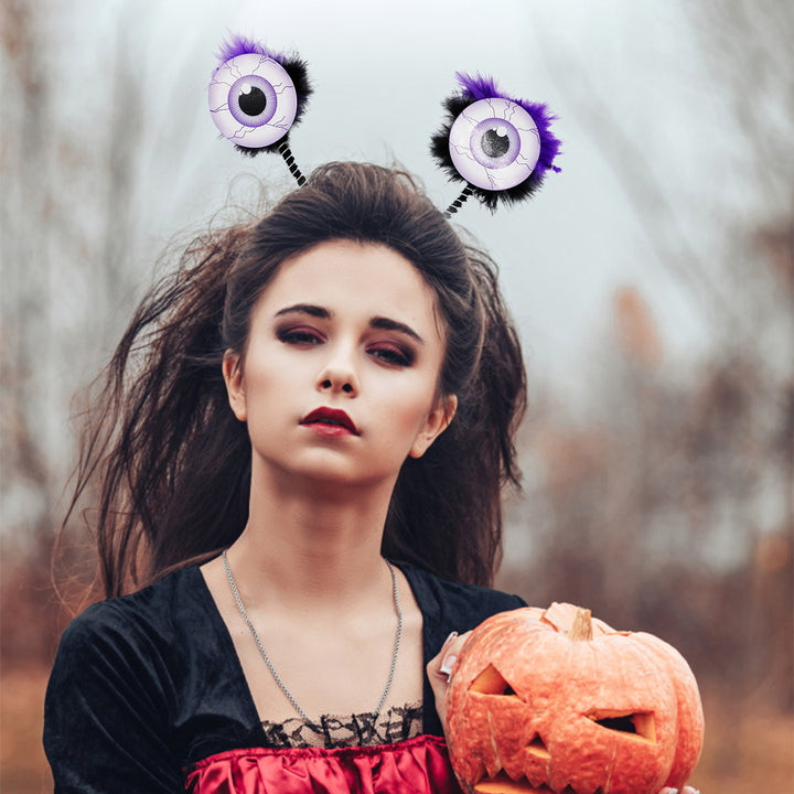 Halloween Scary Eyeball Headband with Big Plush Shapes Exaggerated Decorative Hair Hoop Party Accessories Image 1