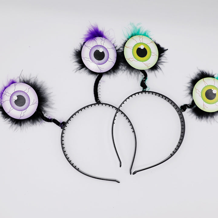 Halloween Scary Eyeball Headband with Big Plush Shapes Exaggerated Decorative Hair Hoop Party Accessories Image 9