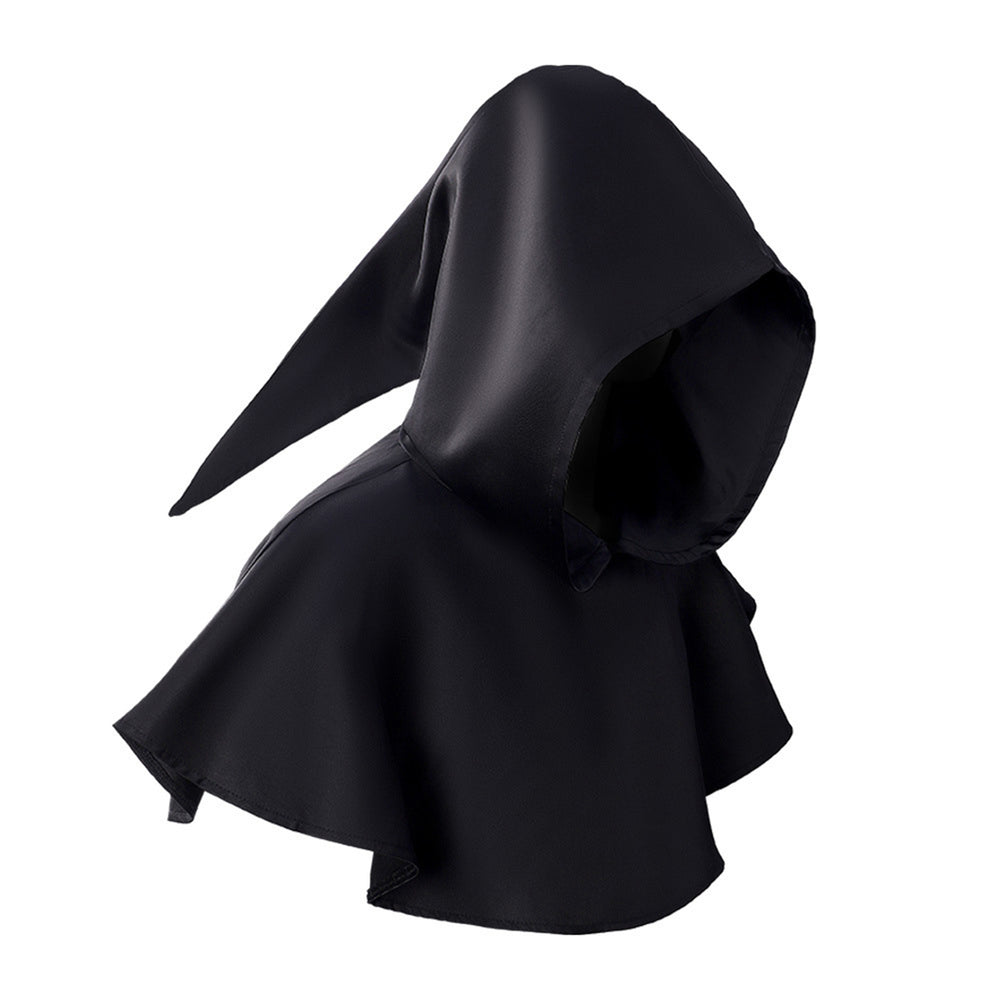 Halloween Cape Hood Medieval Death Hat Solid Color Retro Dark Style Cosplay Costume Stage Show Performance Shawl Cap Image 2