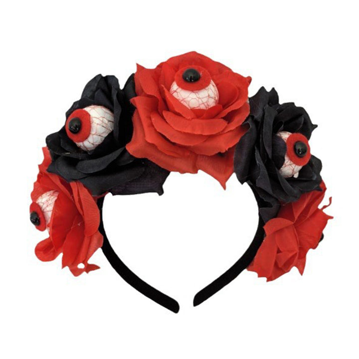 Halloween Hair Hoop Handmade Simulated Eyeball Rose Headband Horror Elastic Headband Head Protection Accessory Image 8