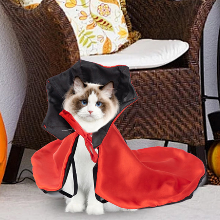 Halloween Pet Cloak Costume Adjustable Soft Witch Cape Festive Party Dress-up Accessory Daily Wear Photo Props for Small Image 3