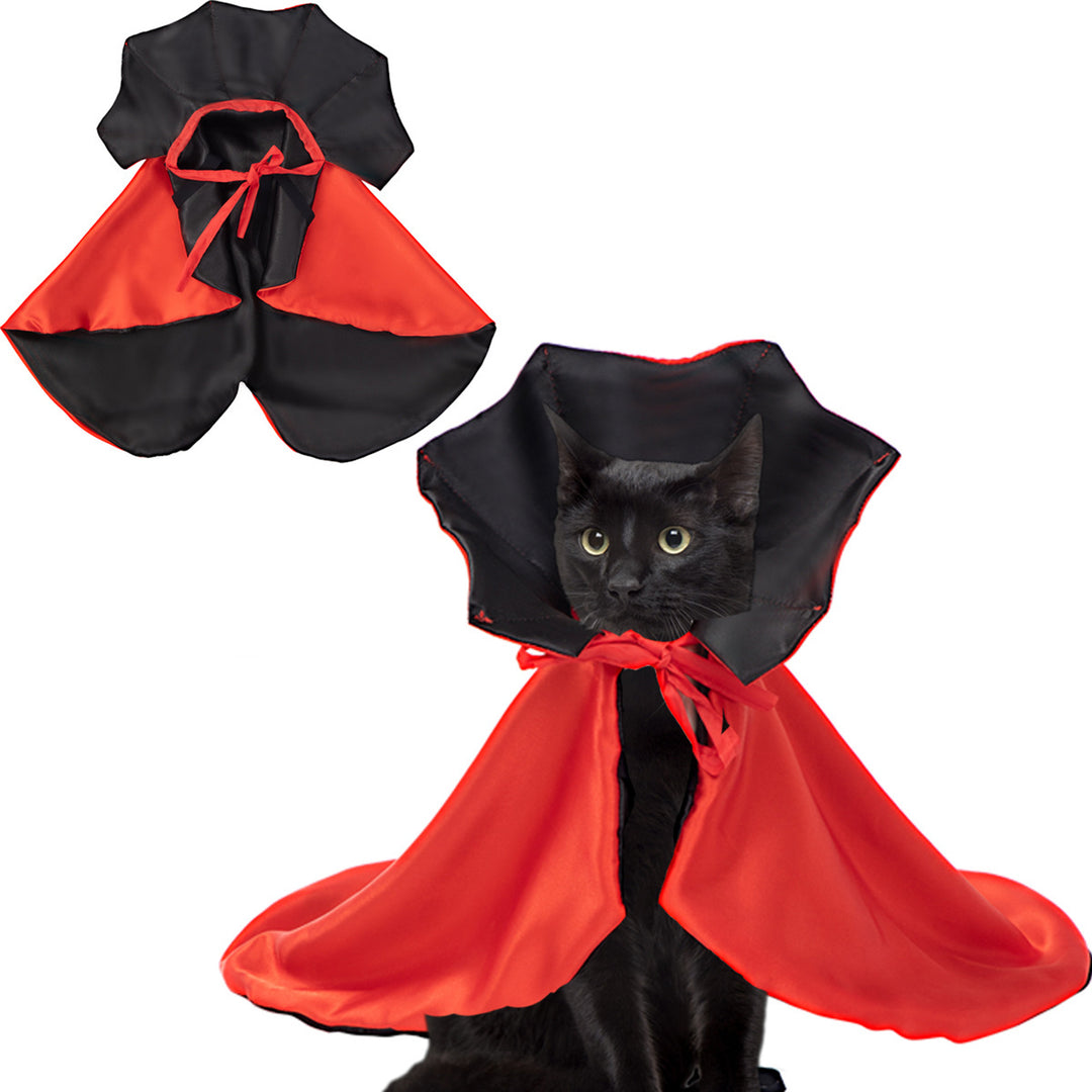 Halloween Pet Cloak Costume Adjustable Soft Witch Cape Festive Party Dress-up Accessory Daily Wear Photo Props for Small Image 4