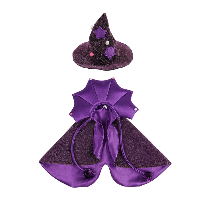 Halloween Pet Cloak for Small Dog Cat Kitten Adjustable Witch Cloak Hat Set Halloween Parties Costume Cat Dress-up Image 4