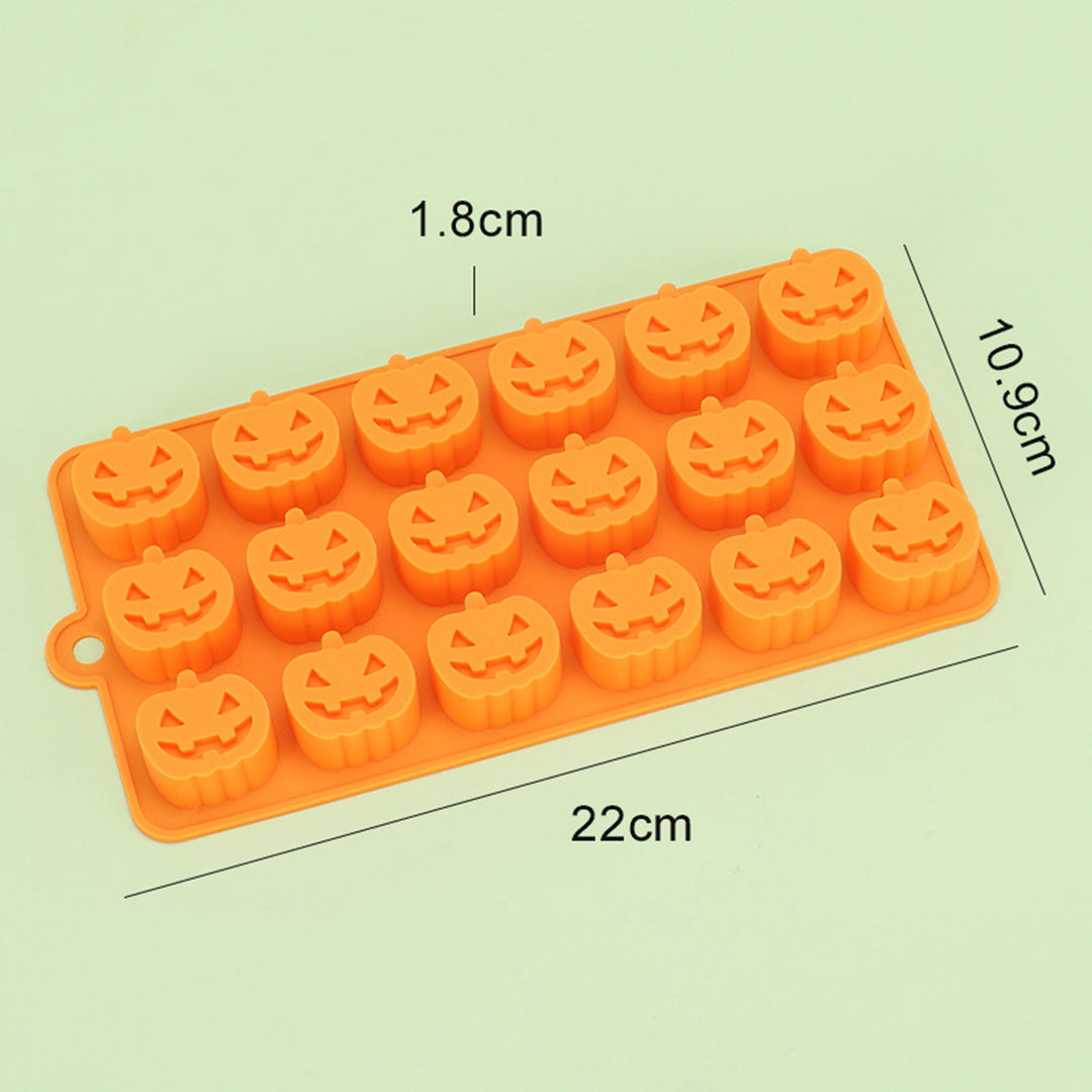 Skull Silicone Mold 18 Holes Non-stick Heat Resistant Pumpkin Oven Dishwasher Freezer Non-stick Halloween Baking Molds Image 6