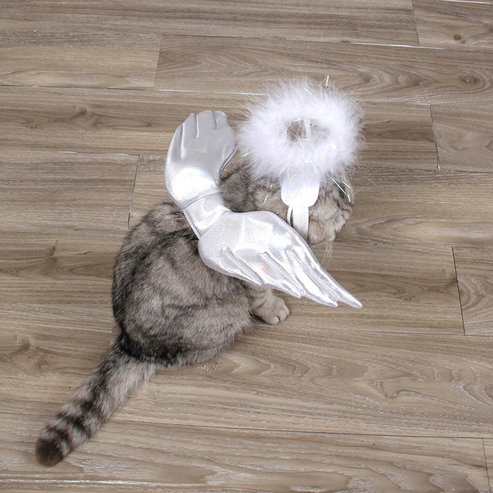 Pet Clothes Adjustable Pet Costume Set with Angel Wings Adorable for Photography Parties And Holidays Image 3