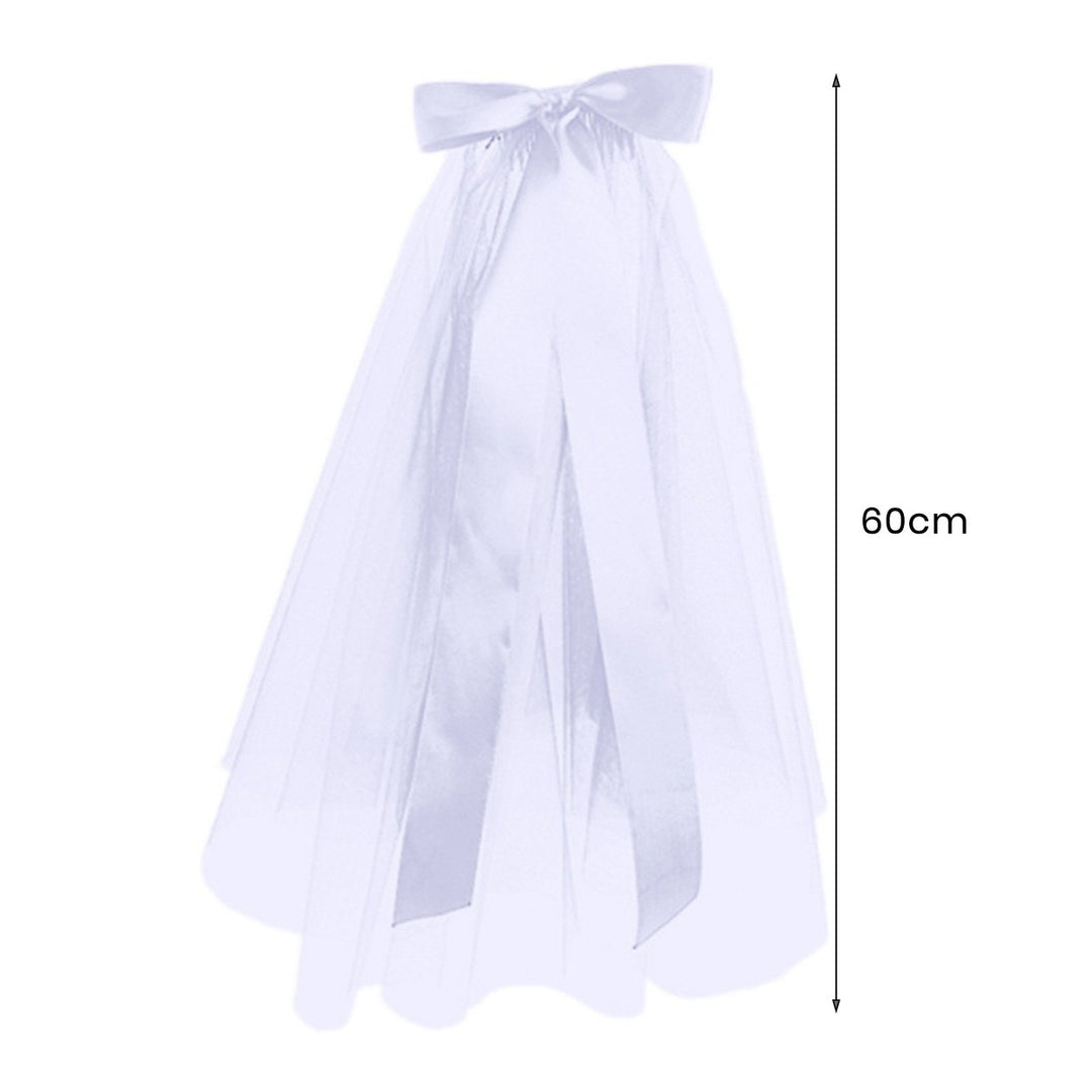 Halloween Veil Double-Layered Ribbon Bow Decoration Soft Mesh Veil Wedding Halloween Cosplay Photography Accessories Image 8