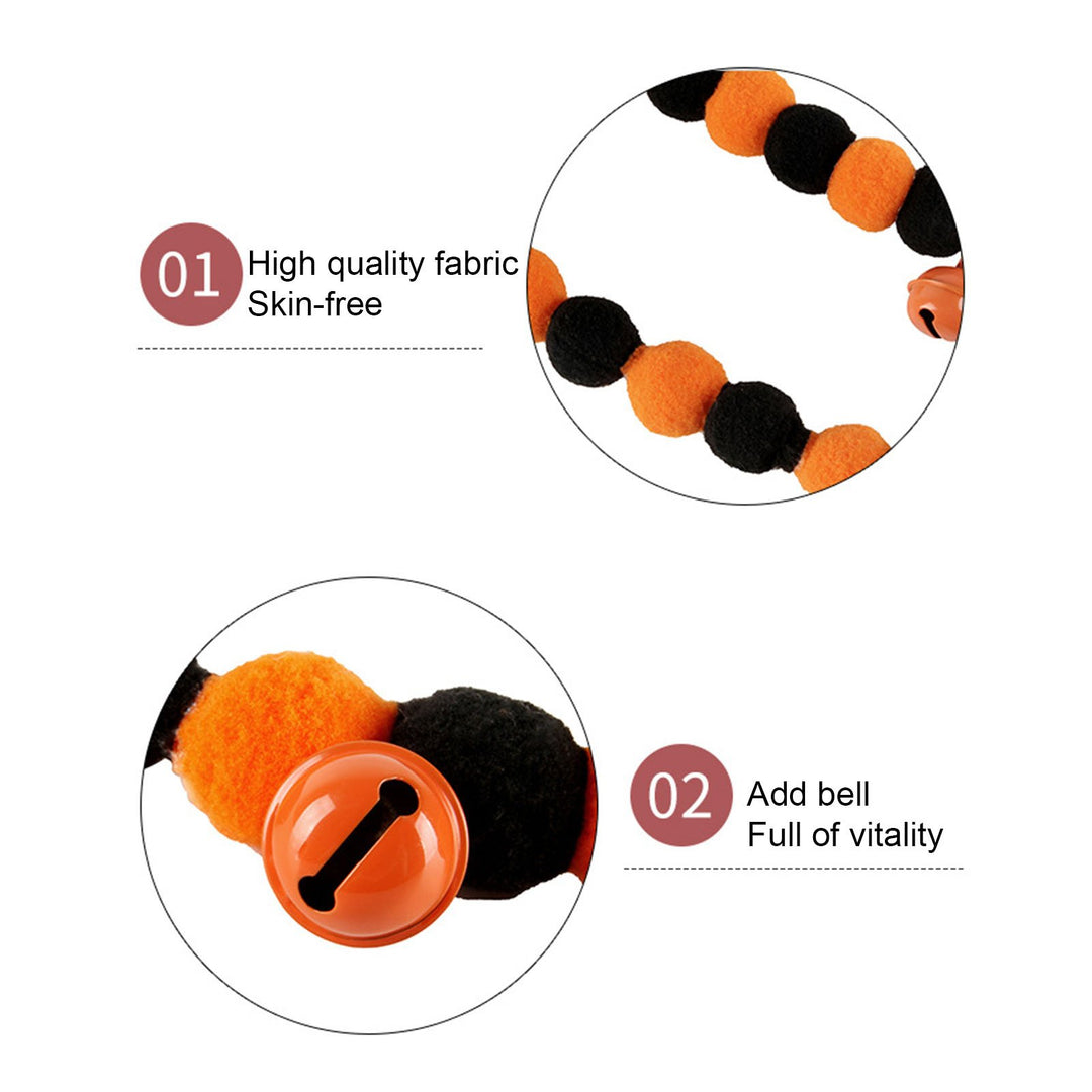 Halloween Pet Collar Exquisite Workmanship Pet Plush Ball Necklace Comfortable Cat Dog Neck Strap Pet Supply Image 9