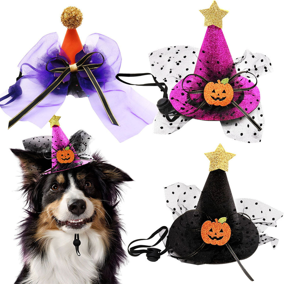 Pet Hat Halloween Spooky Style Bow Tie Decoration Adjustable Design Create Atmosphere Hat Cute Cat Dog Accessories Image 6