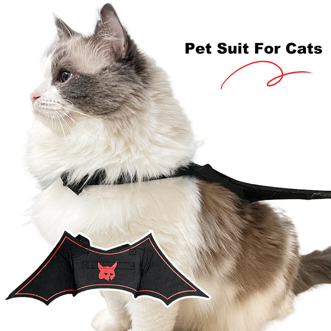 Halloween Pet Bat Wings Costume Adjustable Pet Felt Harness Clothes Halloween Cosplay Party Dress Up Accessory for Cats Image 4