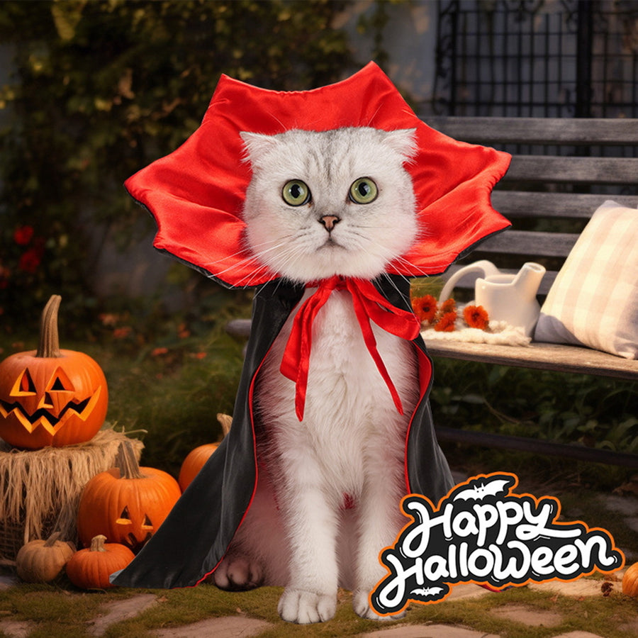 Pet Halloween Cape for Small Medium Dogs Cats Funny Cat Cloak Festive Dress-up Costume Pet Outfit for Halloween Cosplay Image 1