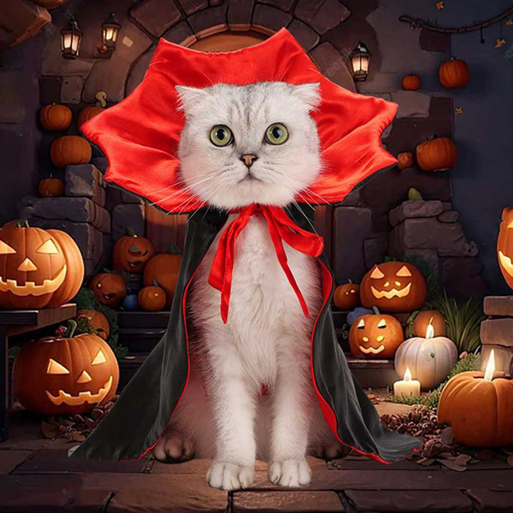 Pet Halloween Cape for Small Medium Dogs Cats Funny Cat Cloak Festive Dress-up Costume Pet Outfit for Halloween Cosplay Image 2