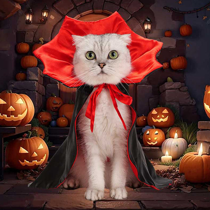 Pet Halloween Cape for Small Medium Dogs Cats Funny Cat Cloak Festive Dress-up Costume Pet Outfit for Halloween Cosplay Image 2