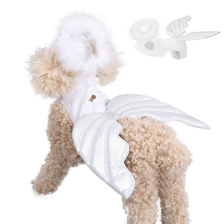 Pet Angel Wings Costume for Halloween Christmas Party Cute Dog Cat Dress Up Outfit Clothing Holiday Cosplay Accessories Image 1