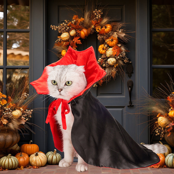 Pet Halloween Cape for Small Medium Dogs Cats Funny Cat Cloak Festive Dress-up Costume Pet Outfit for Halloween Cosplay Image 3