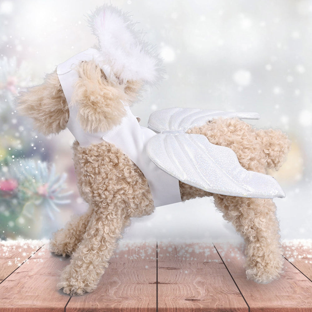 Pet Angel Wings Costume for Halloween Christmas Party Cute Dog Cat Dress Up Outfit Clothing Holiday Cosplay Accessories Image 2