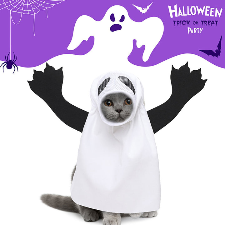 Halloween Dog Ghost Costume Pet Dress Up As A Ghost Outfit for Small Medium Large Dogs Halloween Cosplay Party Dog Image 3