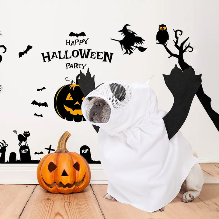 Halloween Dog Ghost Costume Pet Dress Up As A Ghost Outfit for Small Medium Large Dogs Halloween Cosplay Party Dog Image 7