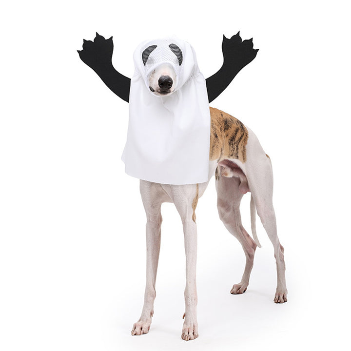 Halloween Dog Ghost Costume Pet Dress Up As A Ghost Outfit for Small Medium Large Dogs Halloween Cosplay Party Dog Image 9