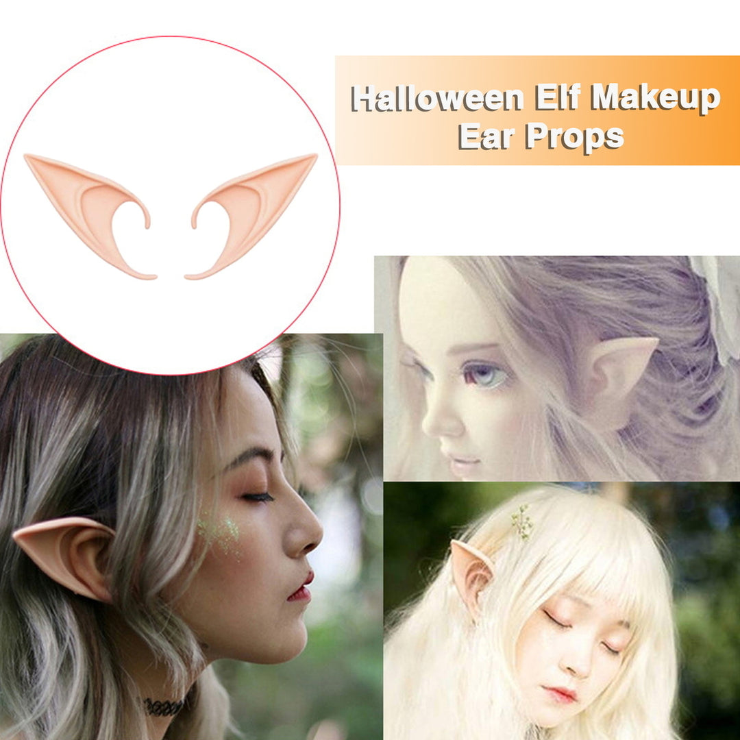 2Pcs Realistic Elf Ears Halloween Makeup Props Add Charm Wide Application Elf Ears for Avatar Goblin Fairy Costumes Image 1