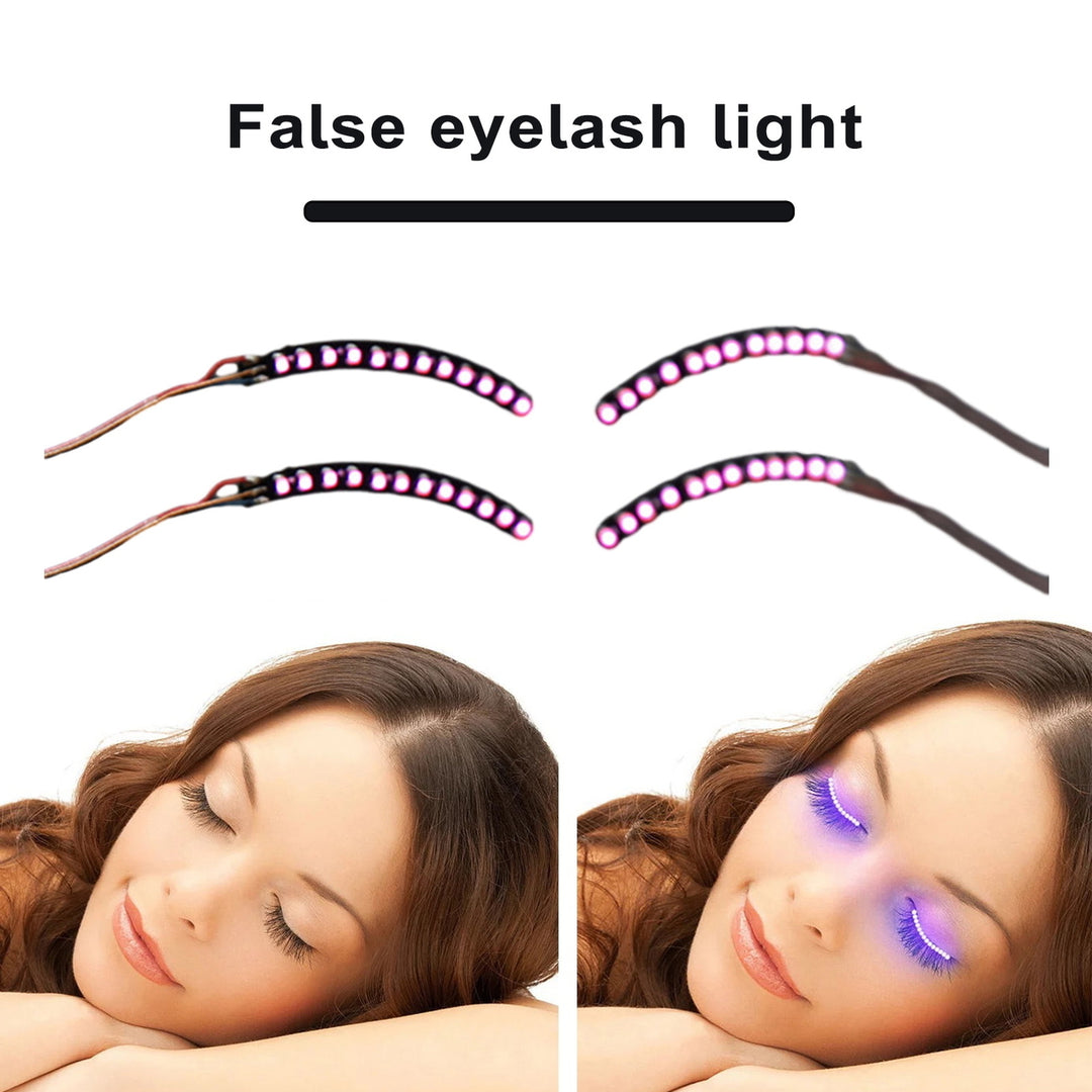 LED Eyelashes Charming Unique Light-up Eyeliner Halloween Shining Eyelid Tape for Parties Nightclubs Bar Image 1