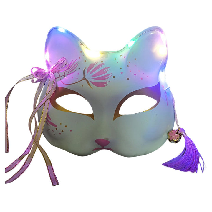 Anime Fox Masque Japanese Style Unique Handmade Design Face Masque for Halloween Masquerade Parties Image 1