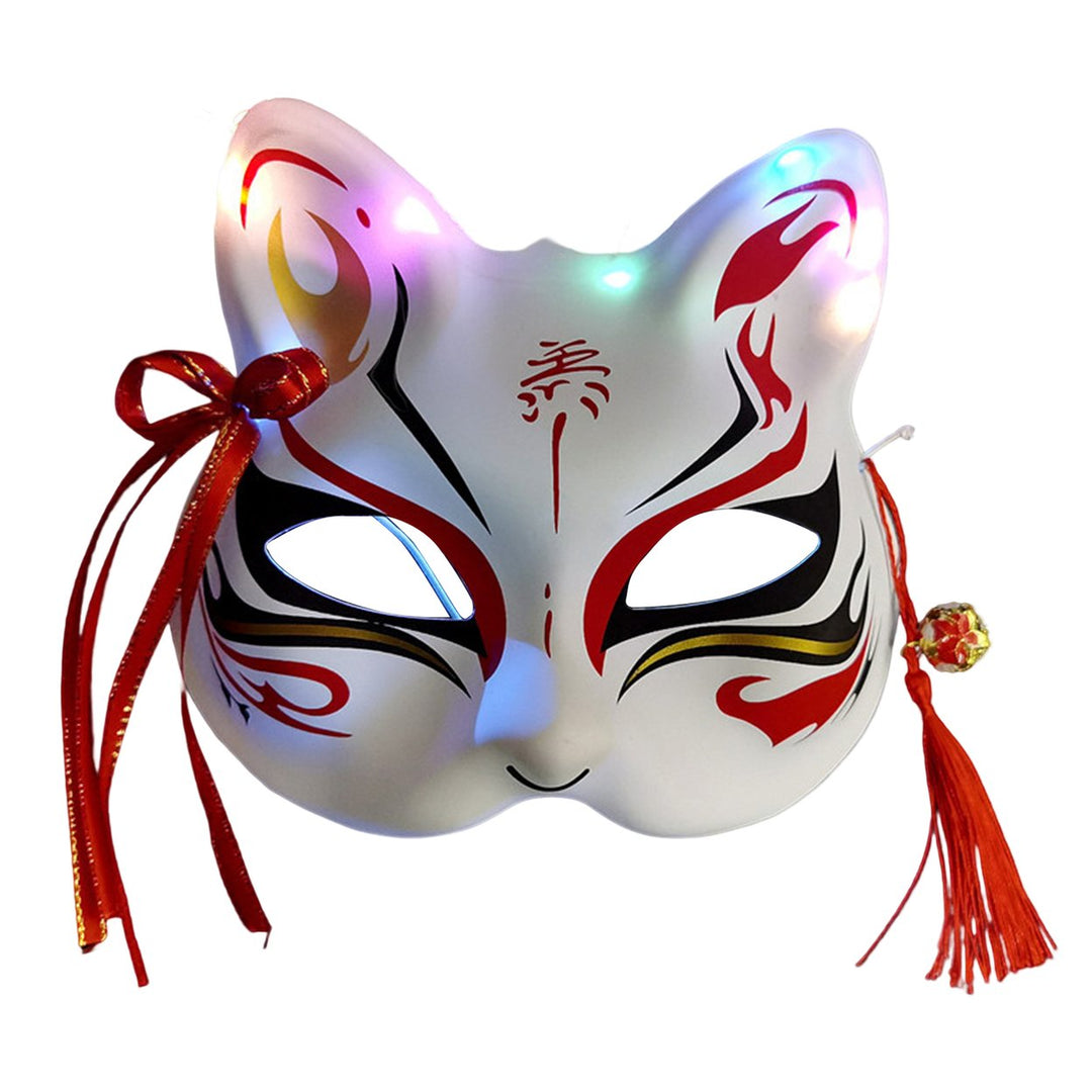 Anime Fox Masque Japanese Style Unique Handmade Design Face Masque for Halloween Masquerade Parties Image 3