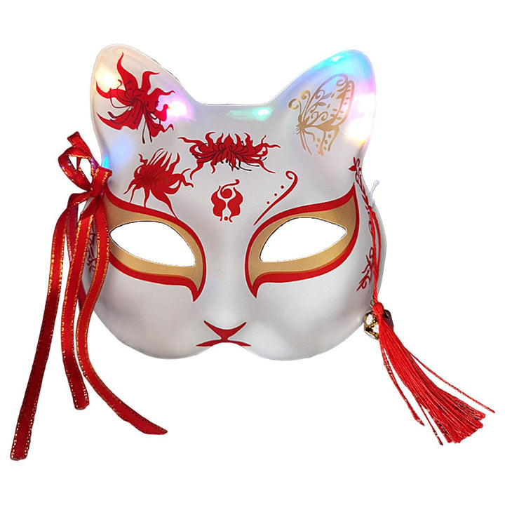 Anime Fox Masque Japanese Style Unique Handmade Design Face Masque for Halloween Masquerade Parties Image 4