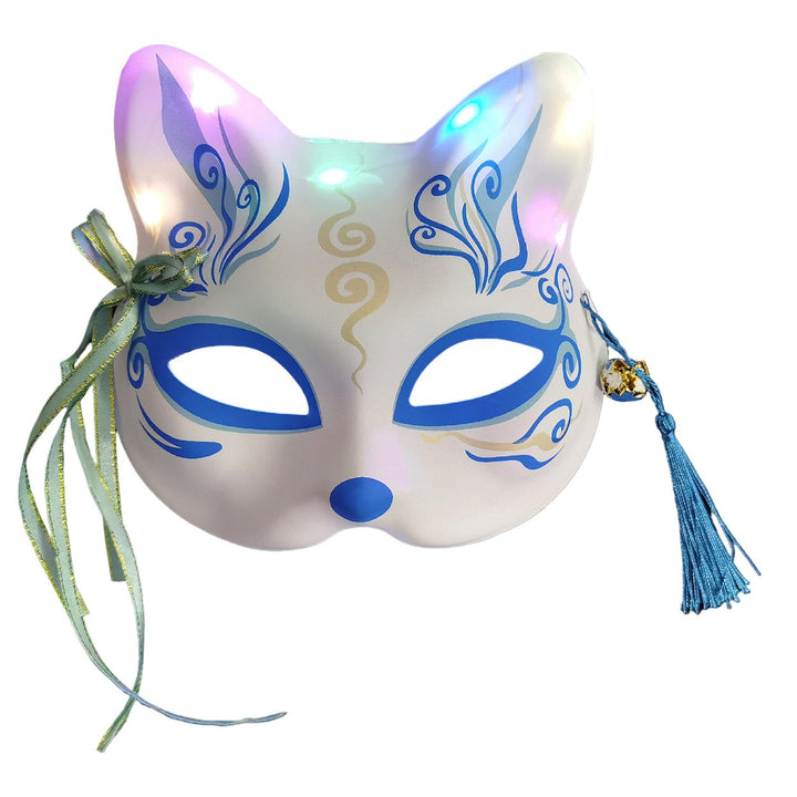 Anime Fox Masque Japanese Style Unique Handmade Design Face Masque for Halloween Masquerade Parties Image 4