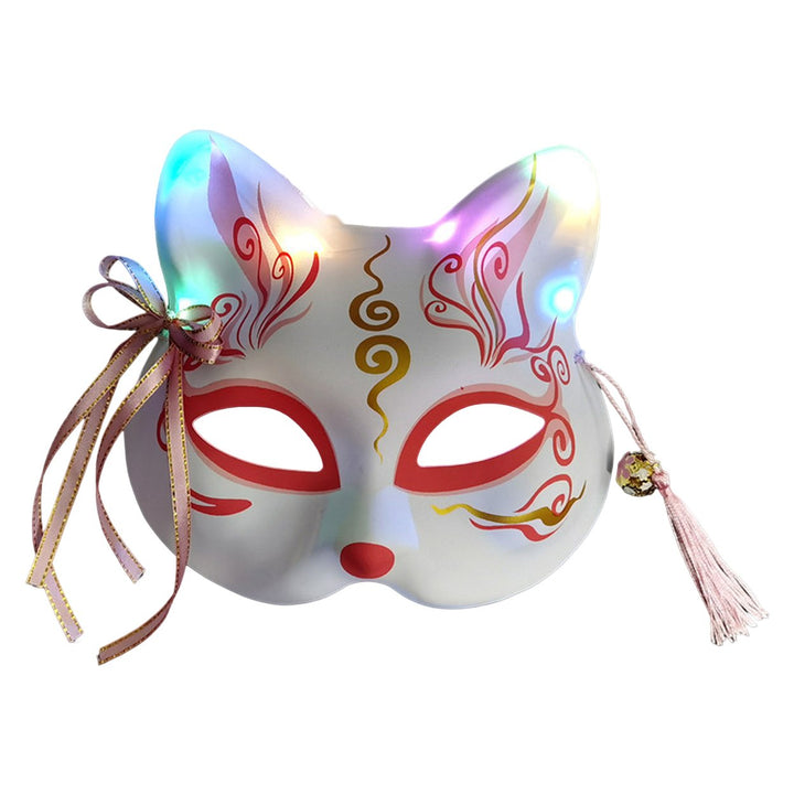 Anime Fox Masque Japanese Style Unique Handmade Design Face Masque for Halloween Masquerade Parties Image 1