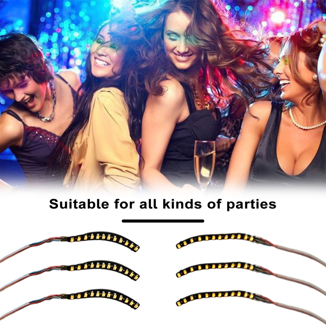 LED Eyelashes Charming Unique Light-up Eyeliner Halloween Shining Eyelid Tape for Parties Nightclubs Bar Image 11