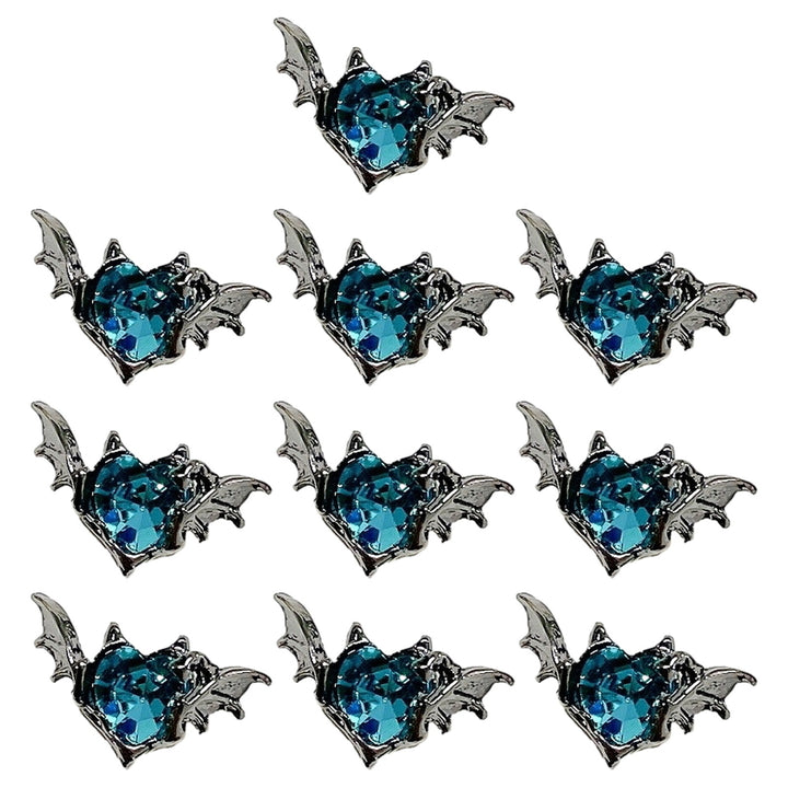 10Pcs Nail Charms Dark Style Bat Love Wings Luxury Jewelry Alloy Sturdy Nail Art Accessories for Manicure Image 6