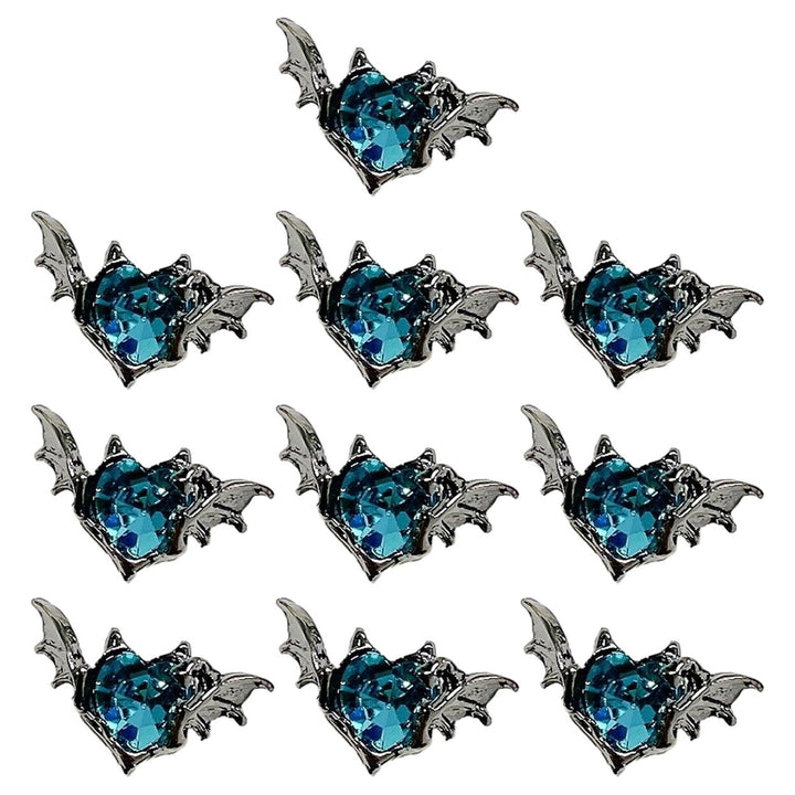 10Pcs Nail Charms Dark Style Bat Love Wings Luxury Jewelry Alloy Sturdy Nail Art Accessories for Manicure Image 1