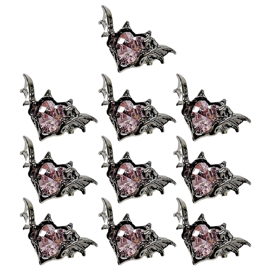 10Pcs Nail Charms Dark Style Bat Love Wings Luxury Jewelry Alloy Sturdy Nail Art Accessories for Manicure Image 1