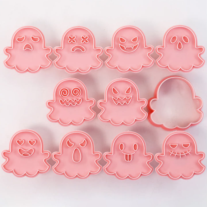 10Pcs Biscuit Mold Halloween Ghost Shaped Cookie Cutters Chocolate Fondant Baking Mold for Home Kitchen Image 10