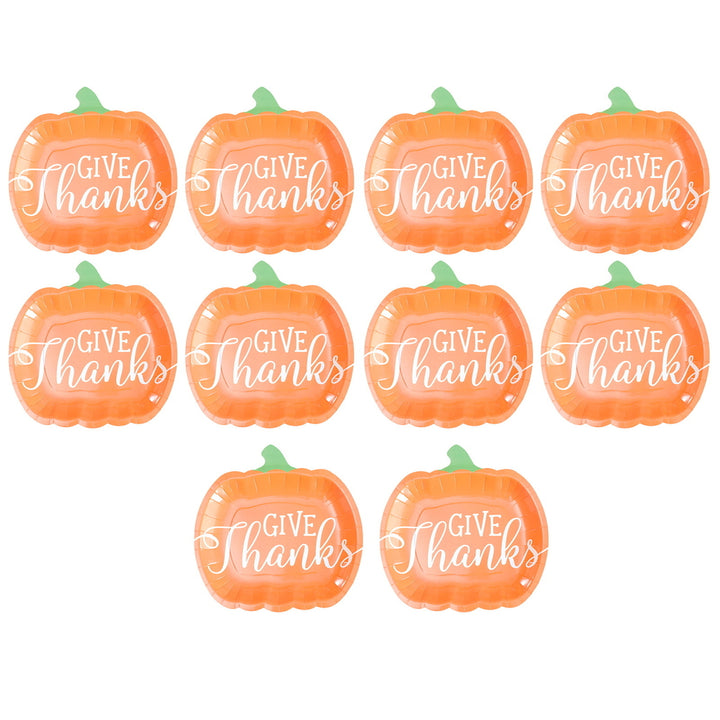 10Pcs Halloween Pumpkin Paper Plates Festive Tableware Halloween Thanksgiving Oil Resistant Dinner Plates for Harvest Image 6