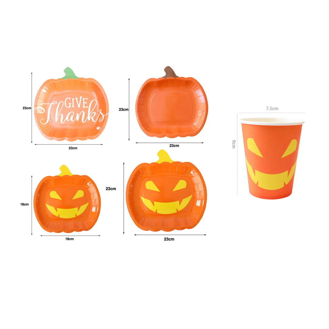 10Pcs Halloween Pumpkin Paper Plates Festive Tableware Halloween Thanksgiving Oil Resistant Dinner Plates for Harvest Image 10