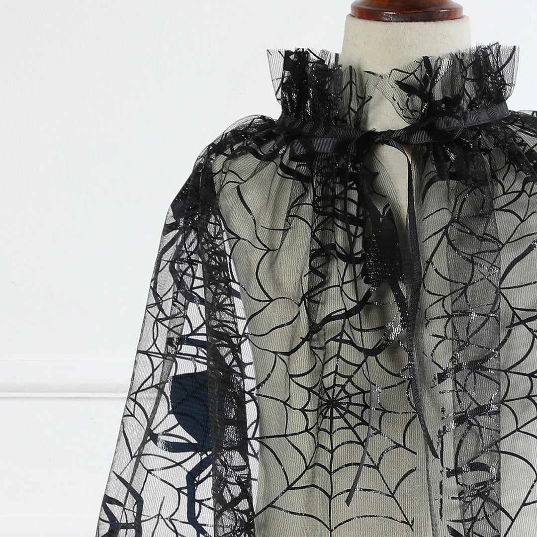 Halloween Cape Lightweight All-Match Dress Up Spider Web Bat Tulle Cloak Cosplay Costume Photography Prop Image 11