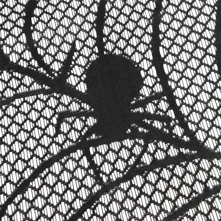 Halloween Spider Web Tablecloth Lace Design Realistic Create Scary Atmosphere Round Tablecloth Home Decoration Image 11