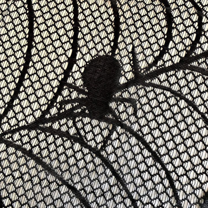 Halloween Spider Web Tablecloth Lace Design Realistic Create Scary Atmosphere Round Tablecloth Home Decoration Image 12