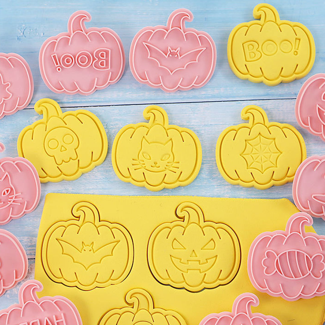 10Pcs Halloween Biscuit Cutter Food Grade Easy Release Press DIY Pumpkin Ghost Skull Witch Hat Cookie Maker Mold Kit Image 4