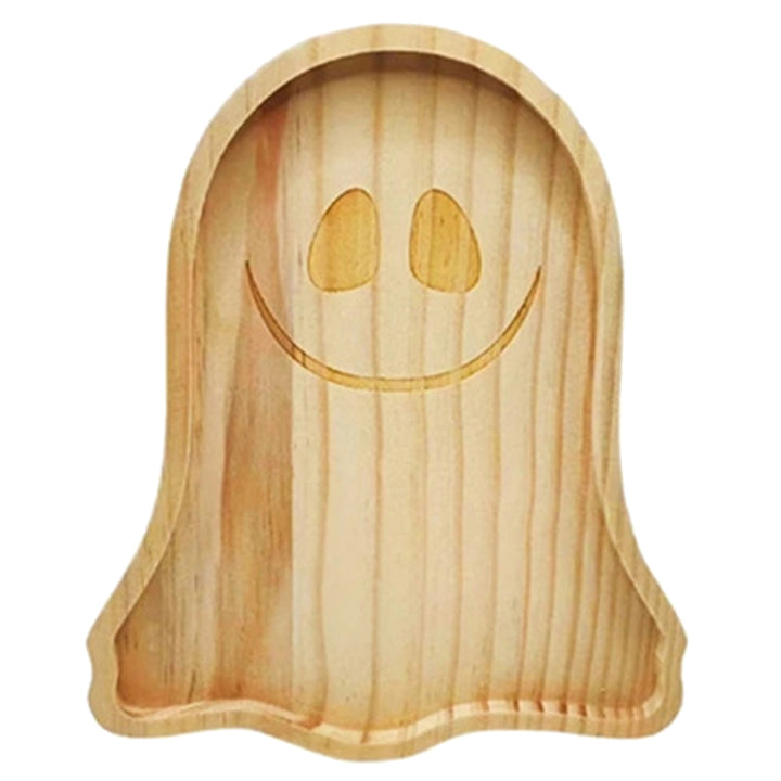 Halloween Pumpkin Ghost Wood Plate Cheese Bread Charcuterie Meat Cheese Appetizer Food Serving Dinner Dish Tray Kitchen Image 4