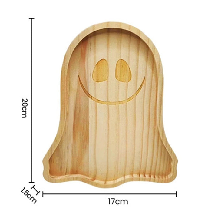 Halloween Pumpkin Ghost Wood Plate Cheese Bread Charcuterie Meat Cheese Appetizer Food Serving Dinner Dish Tray Kitchen Image 6