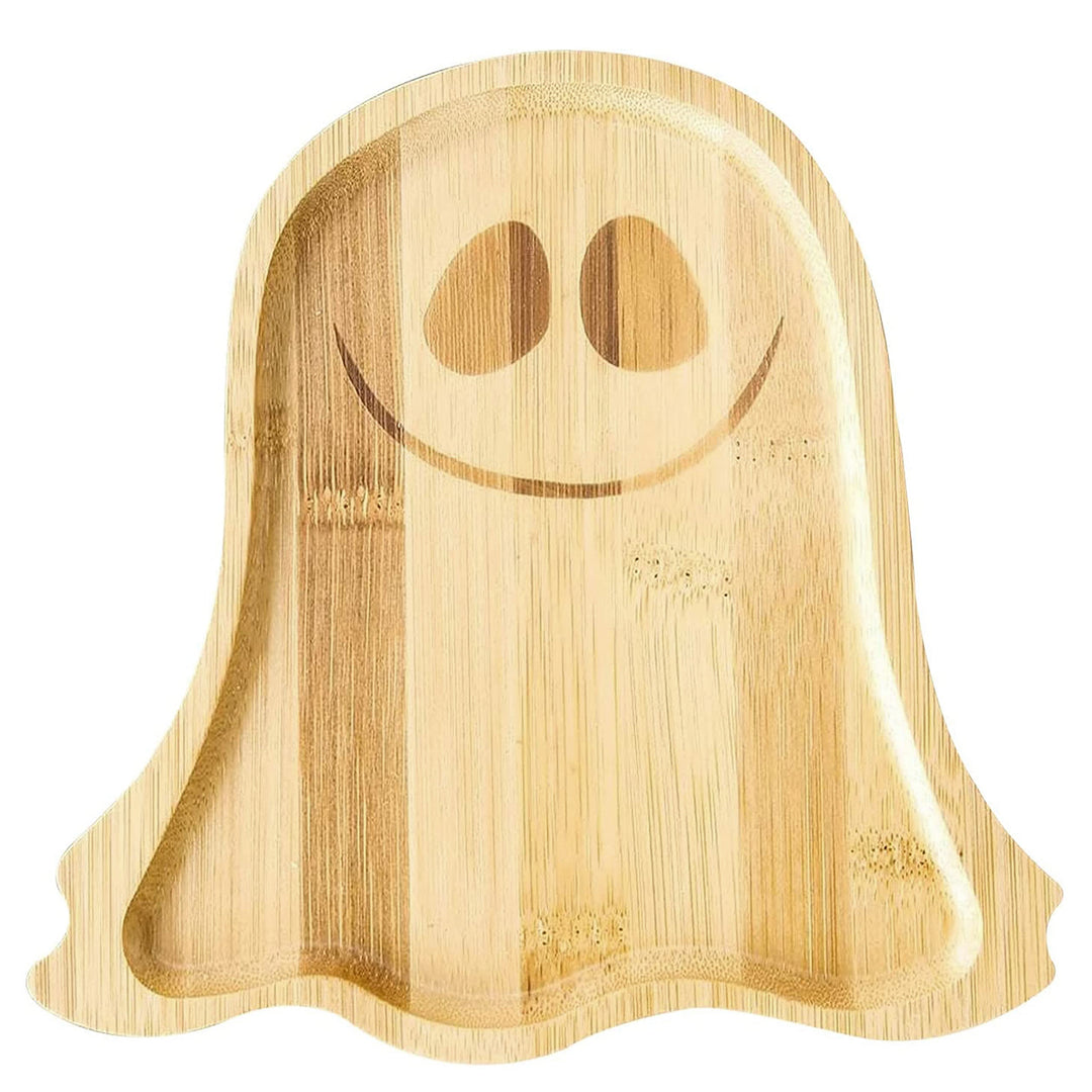 Halloween Pumpkin Ghost Wood Plate Cheese Bread Charcuterie Meat Cheese Appetizer Food Serving Dinner Dish Tray Kitchen Image 8