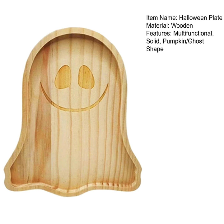 Halloween Pumpkin Ghost Wood Plate Cheese Bread Charcuterie Meat Cheese Appetizer Food Serving Dinner Dish Tray Kitchen Image 11