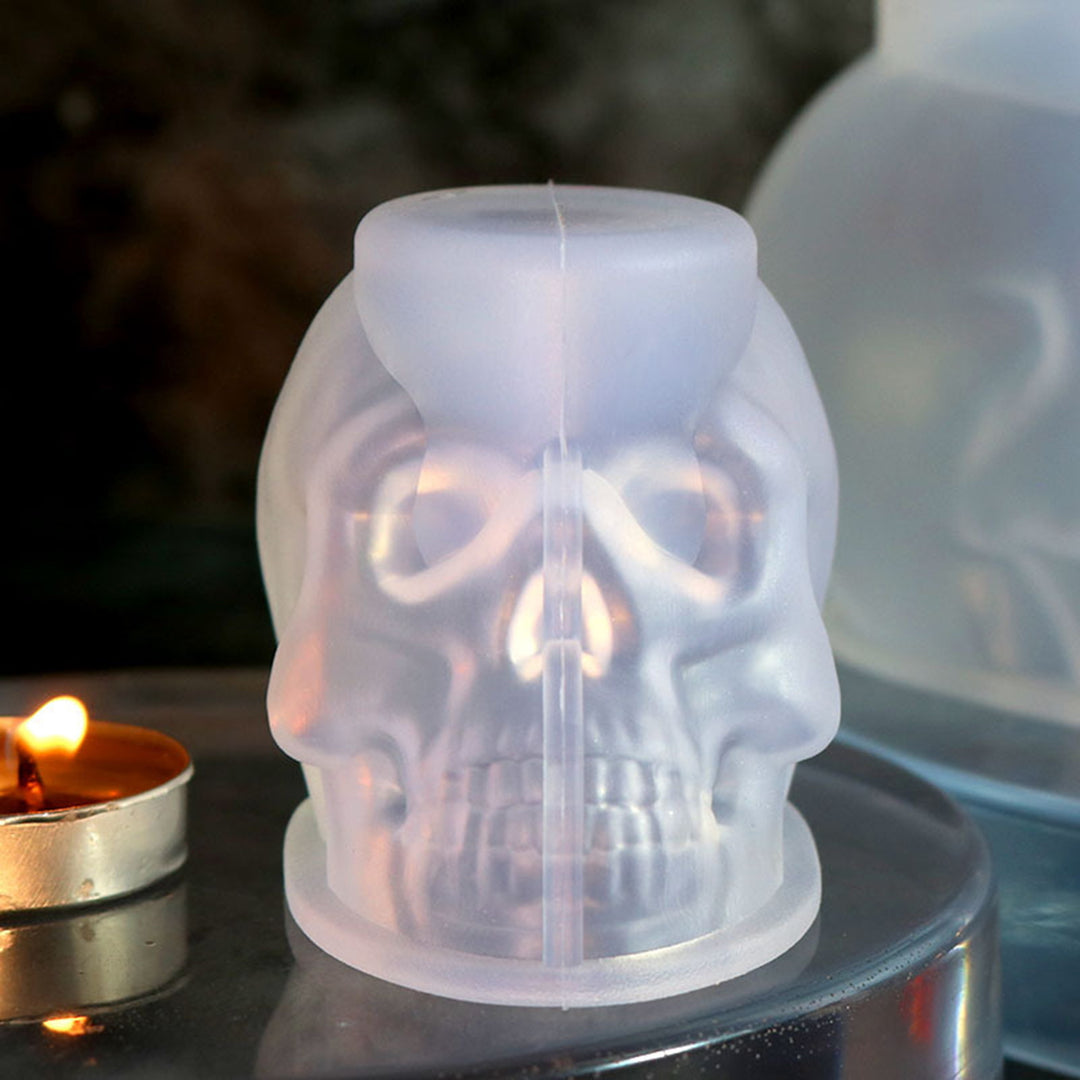 Halloween 3D Skull Resin Mold DIY Craft Epoxy Clay Candle Wax Resin Casting Silicone Scar Skull Decoration Silicone Mold Image 2