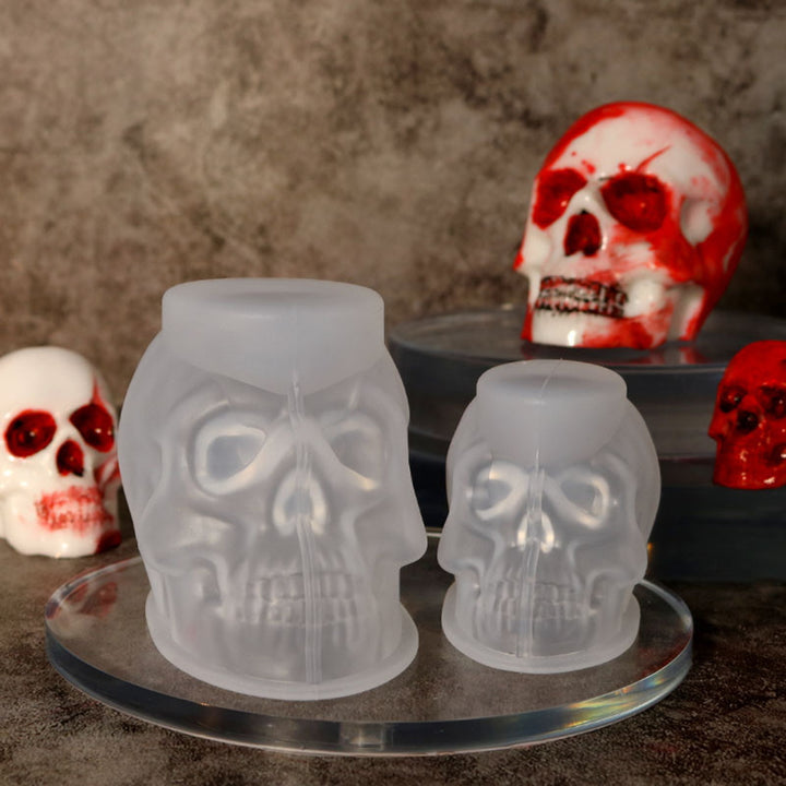 Halloween 3D Skull Resin Mold DIY Craft Epoxy Clay Candle Wax Resin Casting Silicone Scar Skull Decoration Silicone Mold Image 3