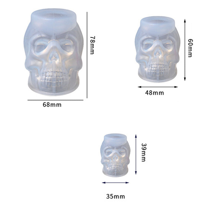 Halloween 3D Skull Resin Mold DIY Craft Epoxy Clay Candle Wax Resin Casting Silicone Scar Skull Decoration Silicone Mold Image 6